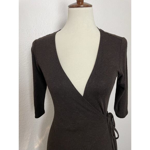 Eileen Fisher Wrap Dress Stretch Knit Knee Length - Picture 2 of 10